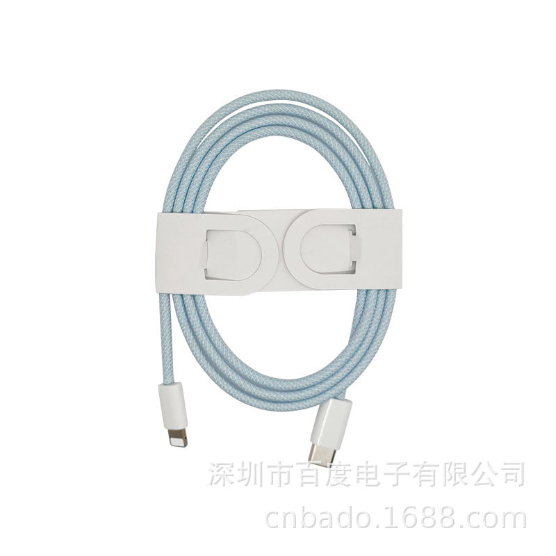 Macaron color PD fast charging cable nylon braided data cable is suitable for Apple PD fast charging data cable 