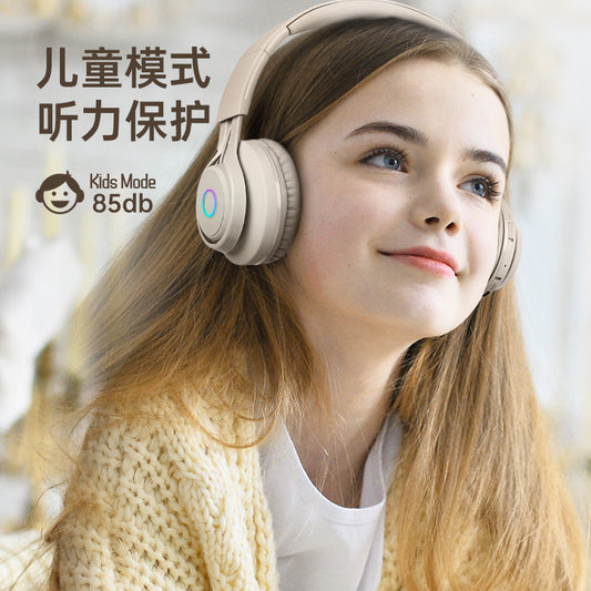 Cross-border e-commerce new head-mounted wireless bluetooth headset children students LED light-emitting computer game headset 