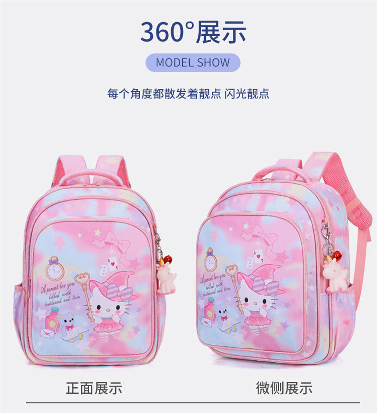 Factory spot kt cat primary school schoolbag 1-6 grade girls large-capacity backpack cartoon Oxford cloth schoolbag 