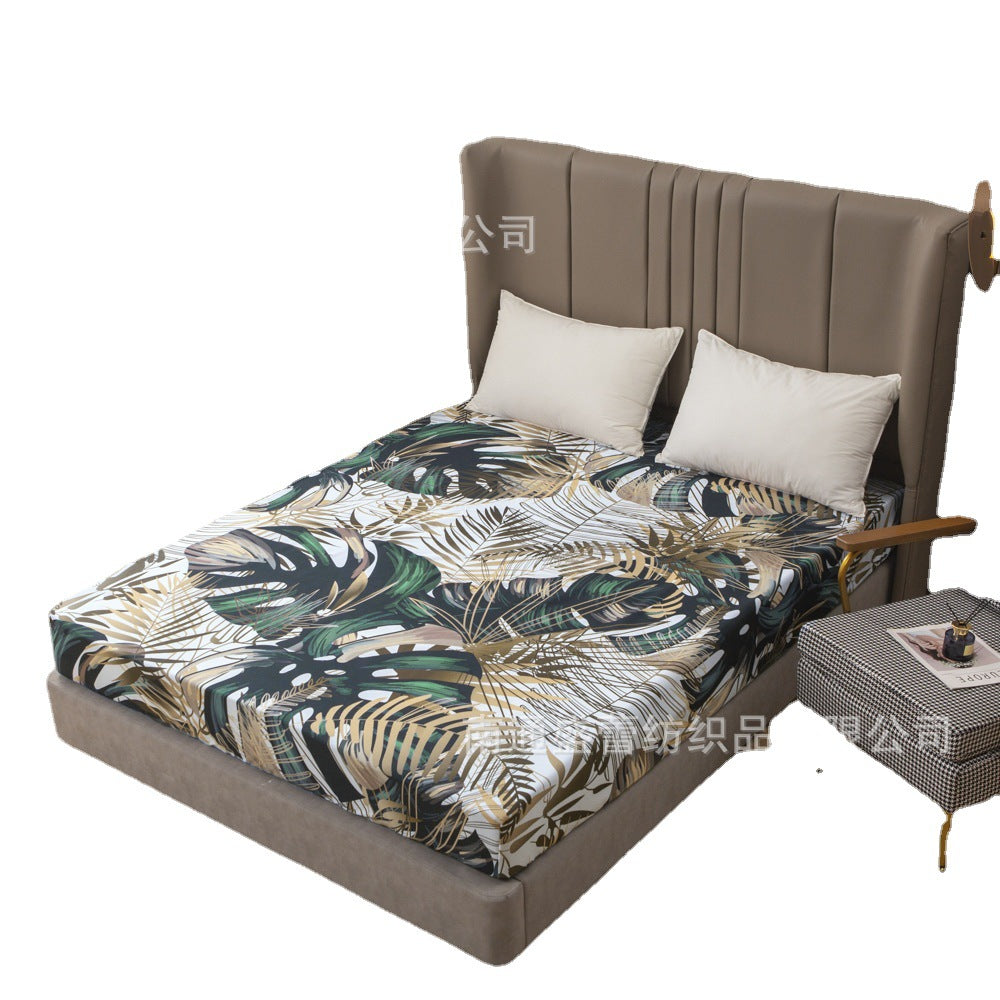 Transnational foreign trade home textile digital printing fitted sheet single product three-piece bedding set factory direct sales 