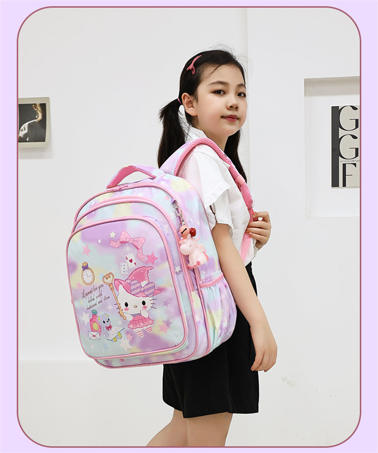 Factory spot kt cat primary school schoolbag 1-6 grade girls large-capacity backpack cartoon Oxford cloth schoolbag 