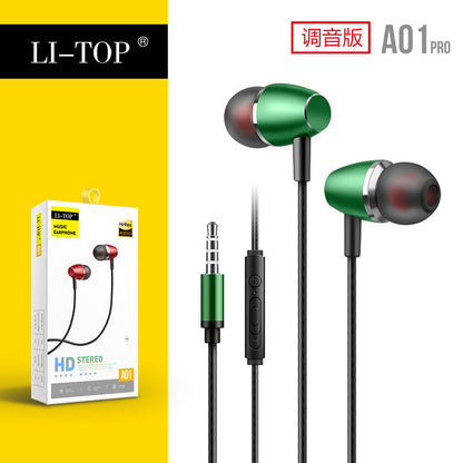 Rio Tinto A01 in-ear metal subwoofer နားပလပ်များသည် Android 3.5 ဝိုင်ယာကြိုးဖြင့် မိုက်ခရိုဖုန်း သီချင်းနားကြပ် စက်ရုံမှ ခေါ်ဆိုမှု ထိန်းချုပ်ခြင်း